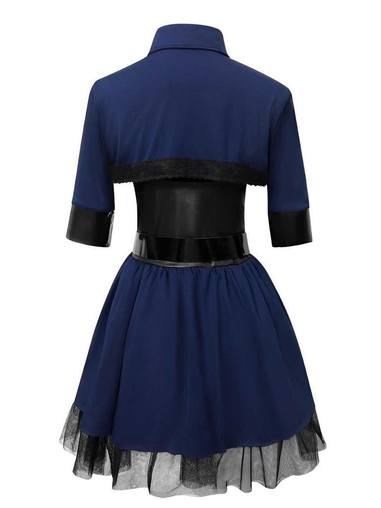 Dark Blue 1960s Police Halloween Cosplay Dress - vintage dress, retro fashion