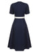 Dark Blue & White 1940s Sailor Collar Dress, vintage dress, retro fashion - perfect for women who love vintage and retro fashion