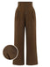 Dark Brown 1930s Buttoned Solid Shift Pants: timeless style reimagined