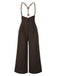 Dark Brown 1950s Button Suspender Pants - vintage fashion, retro style