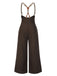 Dark Brown 1950s Button Suspender Pants - vintage fashion, retro style