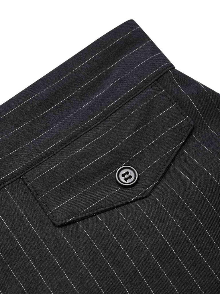 Dark Gray 1940s Pinstripes Wide-Leg Pants - vintage fashion, retro style for vintage lovers