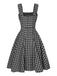 Dark Gray 1950s Strap Plaids Sleeveless Dress, vintage dress, retro fashion, rockabilly, pin-up fashion - perfect for women who love vintage and retro fashion