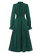 This Dark Green 1940s Lantern Sleeve Ruffles Dress wraps her in 1940s elegance, one twirl at a time