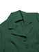 Dark Green 1940s Lapel Button Cropped Blazer — 1940s sophistication that wraps her in quiet power