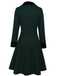 Dark Green 1940s Solid Button Coat — 1940s sophistication that wraps her in quiet power