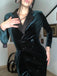 Dark Green 1960s Lapel Button Velvet Dress: where 1960s romance meets her modern spirit