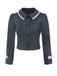 Dark Grey 1950s Lapel Bow Short Coat - vintage fashion, retro style