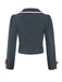 Dark Grey 1950s Lapel Bow Short Coat - vintage fashion, retro style