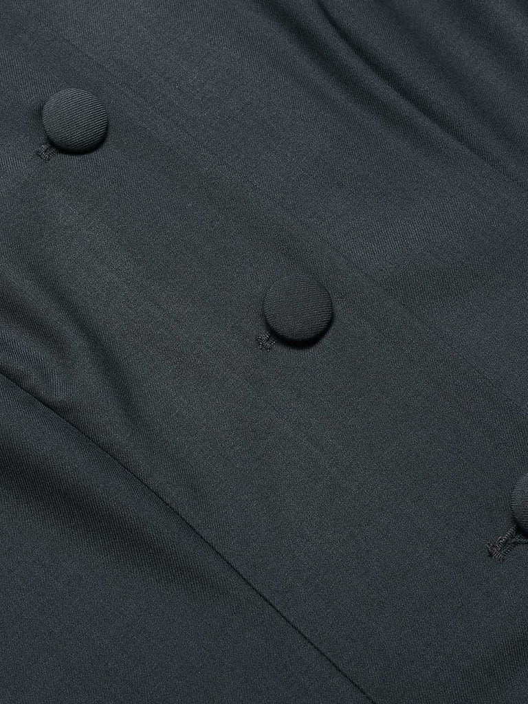 Dark Grey 1950s Lapel Bow Short Coat - vintage fashion, retro style