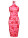 Dark Pink 1960s Rose Halter Dress, vintage dress, retro fashion - perfect for women who love vintage and retro fashion