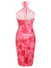 Dark Pink 1960s Rose Halter Dress, vintage dress, retro fashion - perfect for women who love vintage and retro fashion
