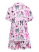 Dark Pink 1970s Halloween Boo Print Pajama Set - vintage fashion, retro style
