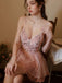 Dark Pink 1980s Floral Velvet Slip Sleepwear - vintage nightgown, retro sleepwear