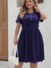 [Plus Size] Deep Blue 1950s Solid Front Cross Dress, vintage dress, retro fashion, rockabilly, pin-up fashion - perfect for women who love vintage and retro fashion
