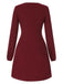 Deep Red 1960s Solid Tie Waist Dress, vintage dress, retro fashion - perfect for women who love vintage and retro fashion