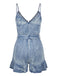 Denim-1950s-Vintage-Buttoned-Tie-Waist-Ruffle-Romper, vintage, retro, romper