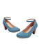 Denim Buckle Mary Janes Chunky Heels - vintage shoes, retro heels