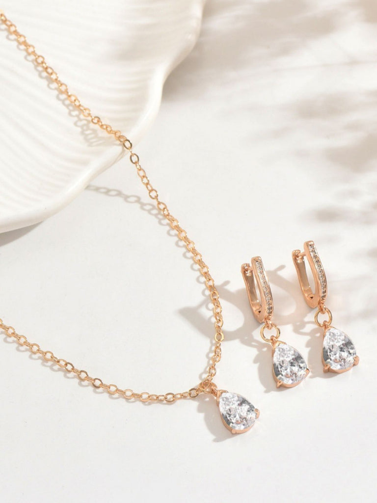 Drop Earrings & Necklace Set - vintage fashion, retro style