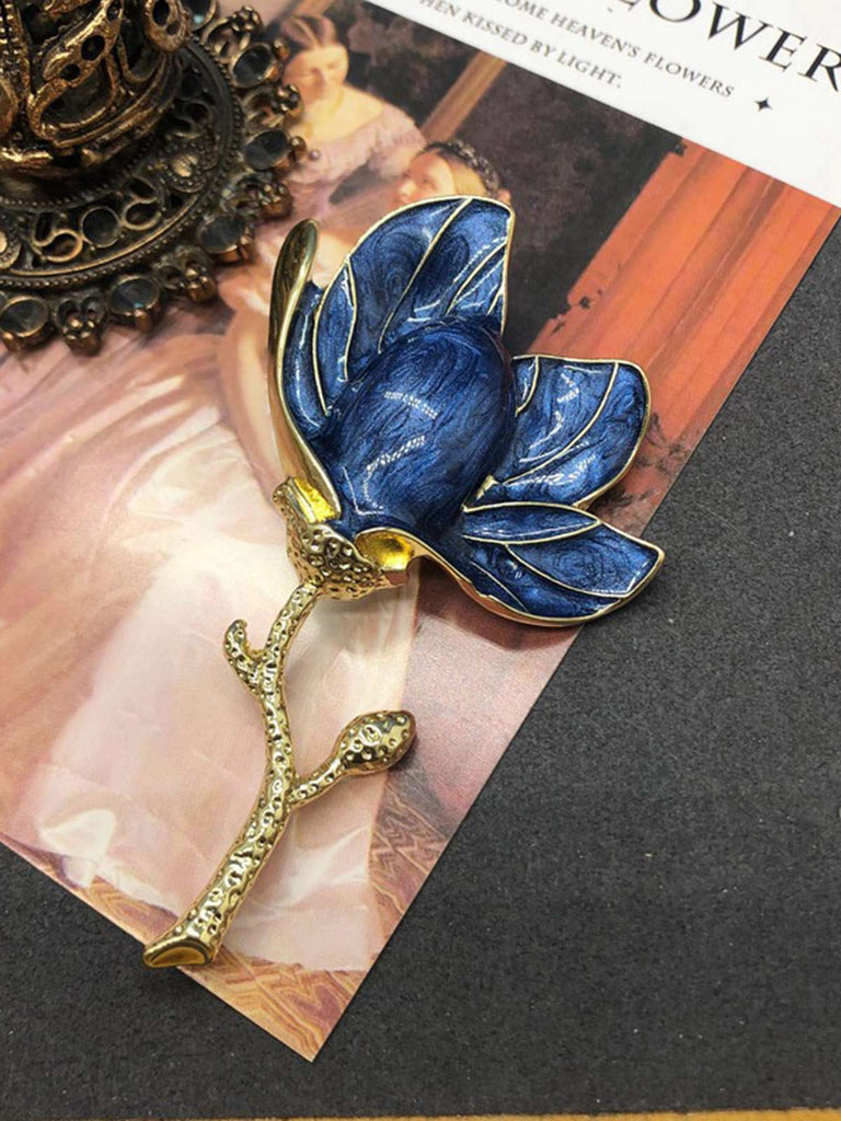 Enamel 3D Magnolia Flower Brooch — vintage style that transcends decades