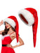 Extended Length Fluffy Christmas Hat - vintage fashion, retro style