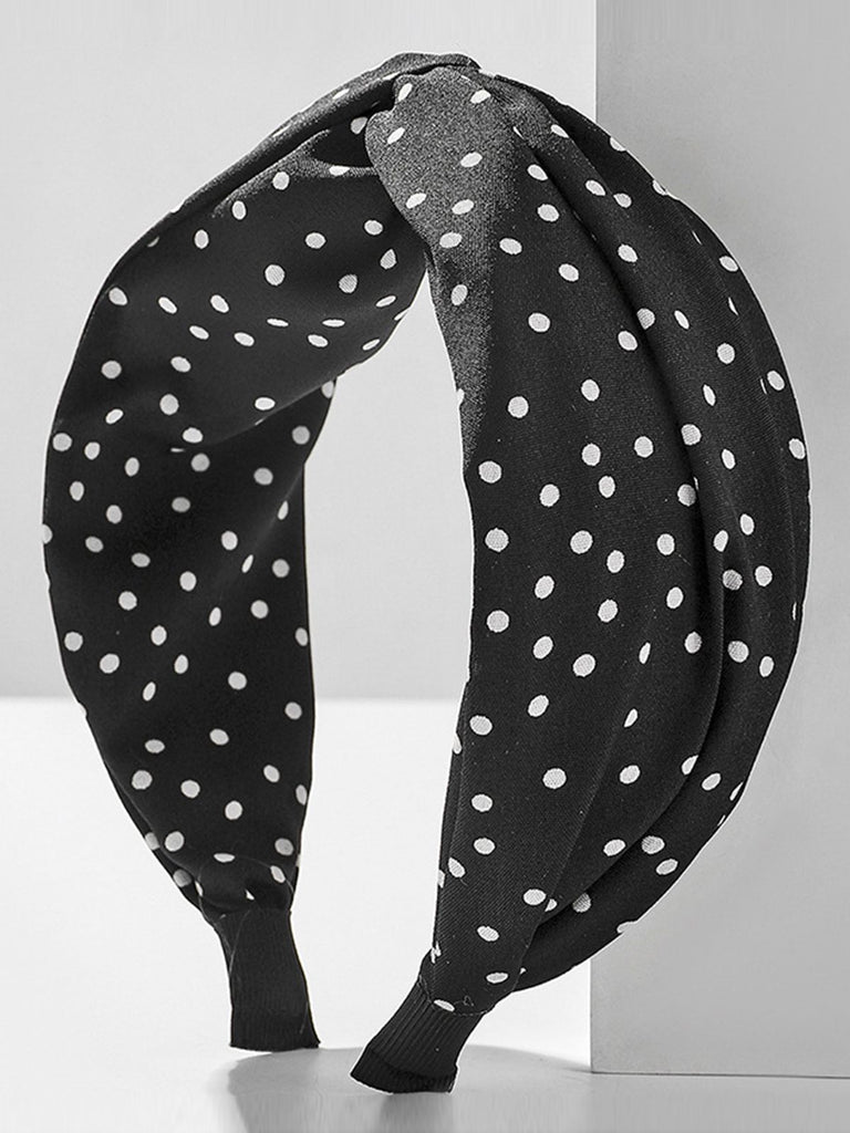 Fabric Wide Brim Polka Dot Cross Headband: timeless vintage elegance she makes her own