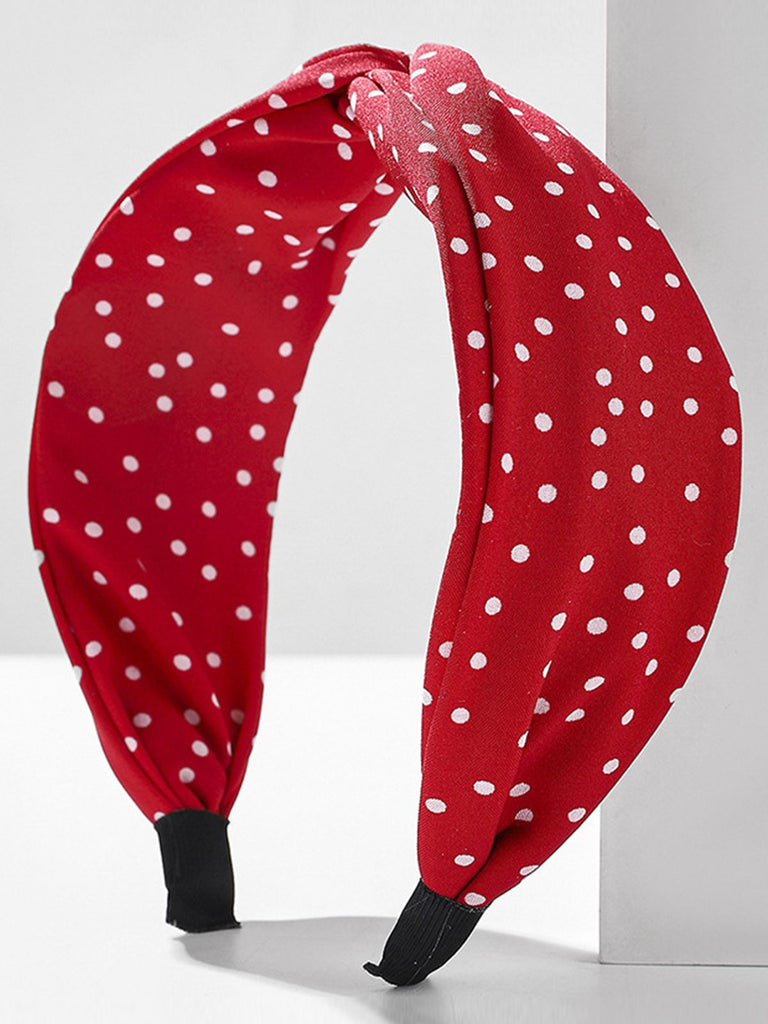 Fabric Wide Brim Polka Dot Cross Headband — vintage style that transcends decades