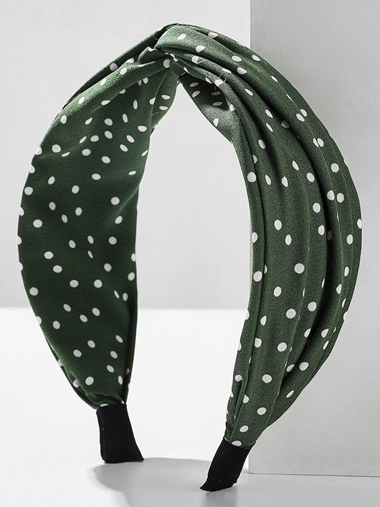 Fabric Wide Brim Polka Dot Cross Headband — vintage vintage charm for her modern wardrobe