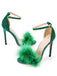 Feather Suede Strap High Heels - vintage shoes, retro heels