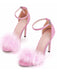Feather Suede Strap High Heels - vintage shoes, retro heels