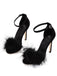 Feather Suede Strap High Heels - vintage shoes, retro heels