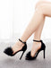 Feather Suede Strap High Heels - vintage shoes, retro heels