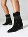 Flannelette Cone Heel Western Boots — vintage vintage charm for her modern wardrobe