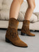 Flannelette Cone Heel Western Boots: timeless vintage elegance she makes her own