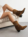 Flannelette Cone Heel Western Boots — vintage style that transcends decades