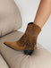 She finds her vintage story in this Flannelette Cone Heel Western Boots