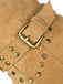 Flannelette Studded Wingtip Toe Chunky Heel Boots - vintage shoes, retro heels
