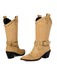 Flannelette Studded Wingtip Toe Chunky Heel Boots - vintage shoes, retro heels