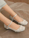 Floral Jacquard Mary Jane High Heels — vintage vintage charm for her modern wardrobe
