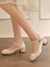 This Floral Jacquard Mary Jane High Heels whispers vintage secrets to those who notice