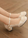 Floral Jacquard Mary Jane High Heels — vintage vintage charm for her modern wardrobe