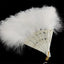 Fluffy Feather Pendants Folding Hand Fan - vintage fashion, retro style