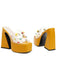 Gem Studded Transparent Chunky Heel Shoes - vintage shoes, retro heels