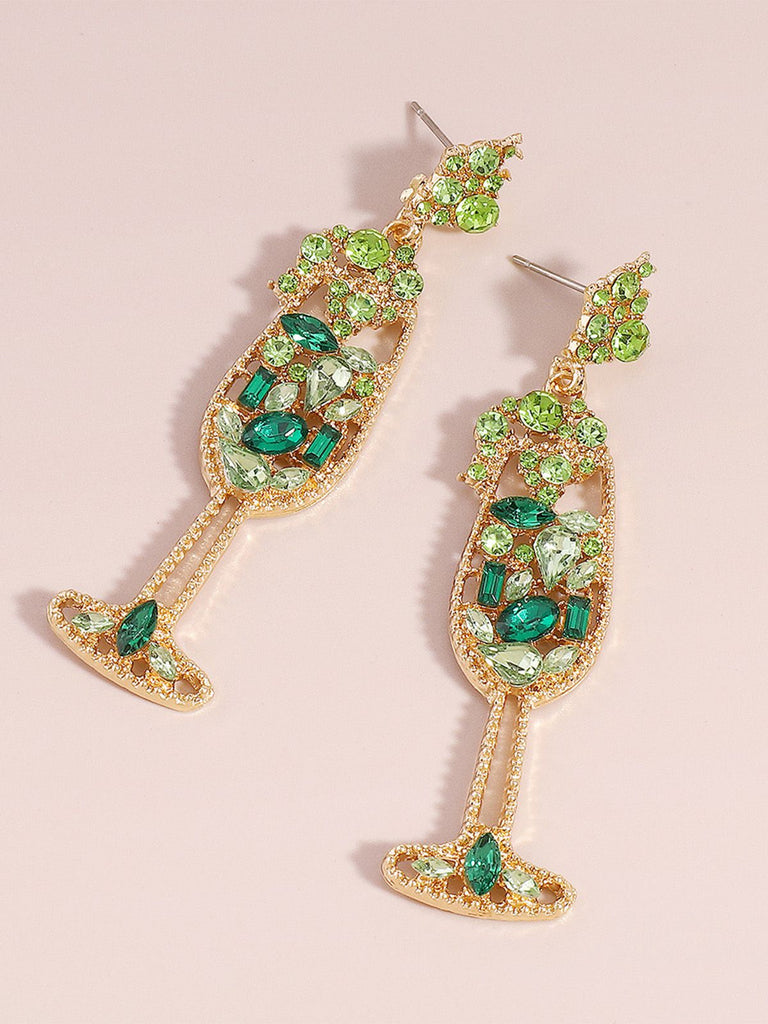 Glass Pearl Gem Earrings - vintage fashion, retro style