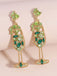 Glass Pearl Gem Earrings - vintage fashion, retro style