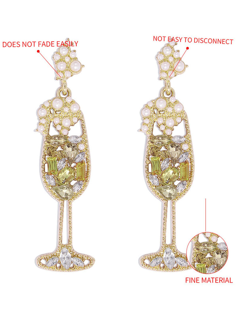 Glass Pearl Gem Earrings - vintage fashion, retro style