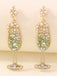 Glass Pearl Gem Earrings - vintage fashion, retro style