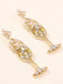 Glass Pearl Gem Earrings - vintage fashion, retro style