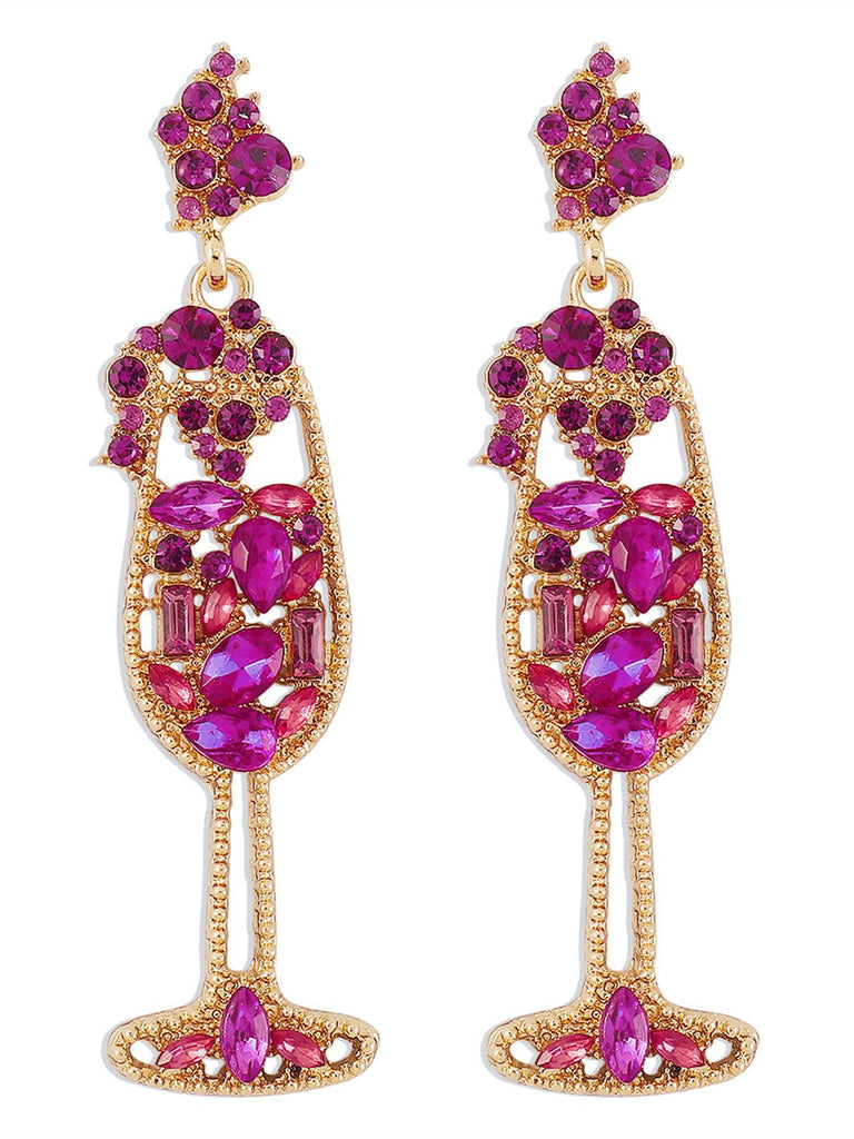 Glass Pearl Gem Earrings - vintage fashion, retro style