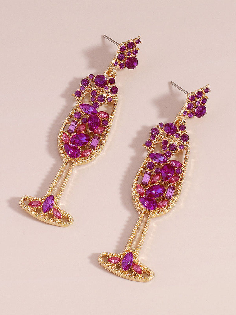 Glass Pearl Gem Earrings - vintage fashion, retro style